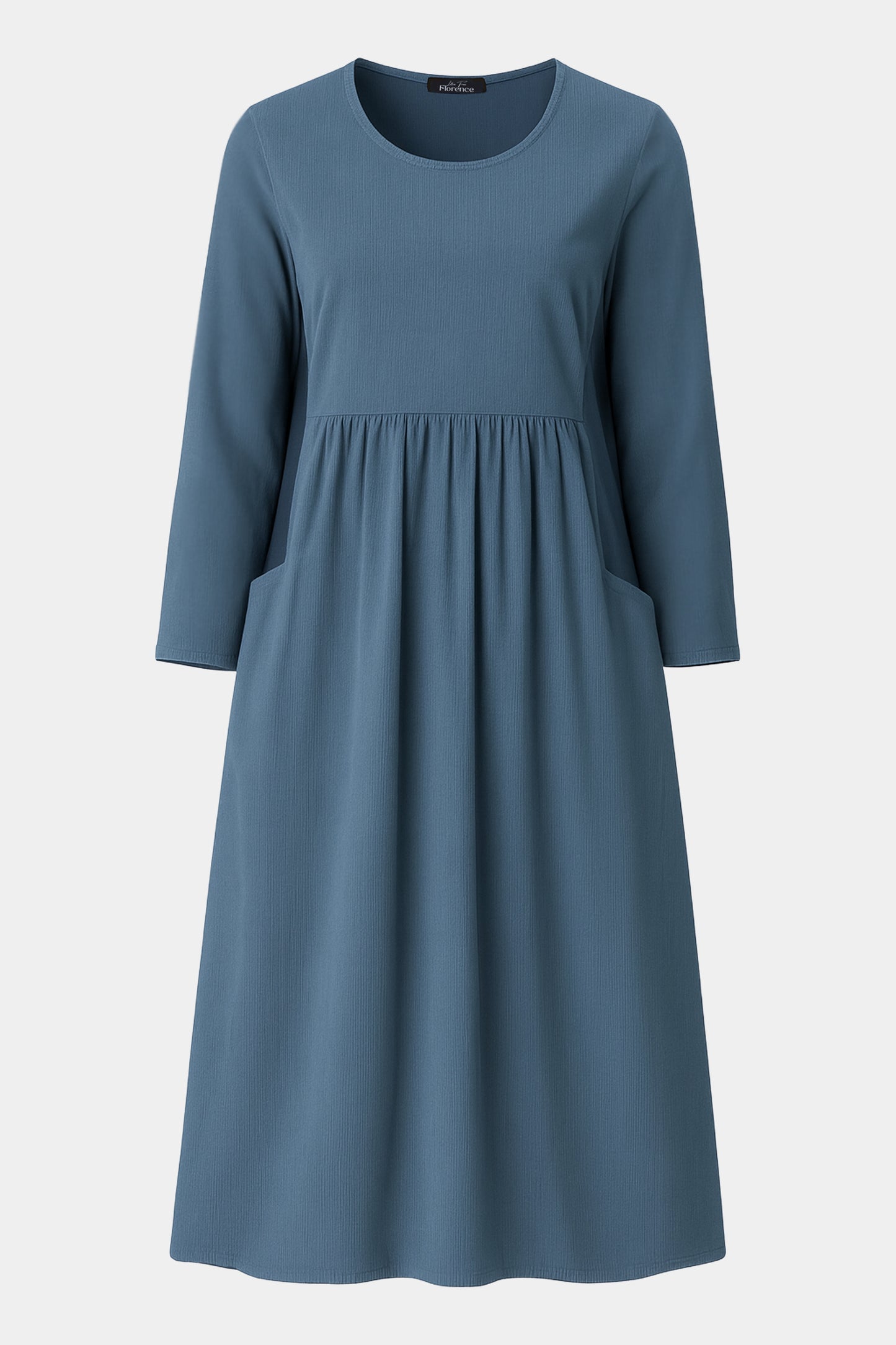 Cotton Corduroy Round Neck Dress