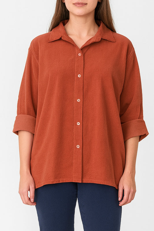 Cotton Corduroy Buttun-Up Shirt