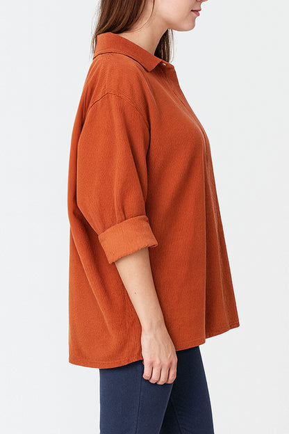 Cotton Corduroy Buttun-Up Shirt