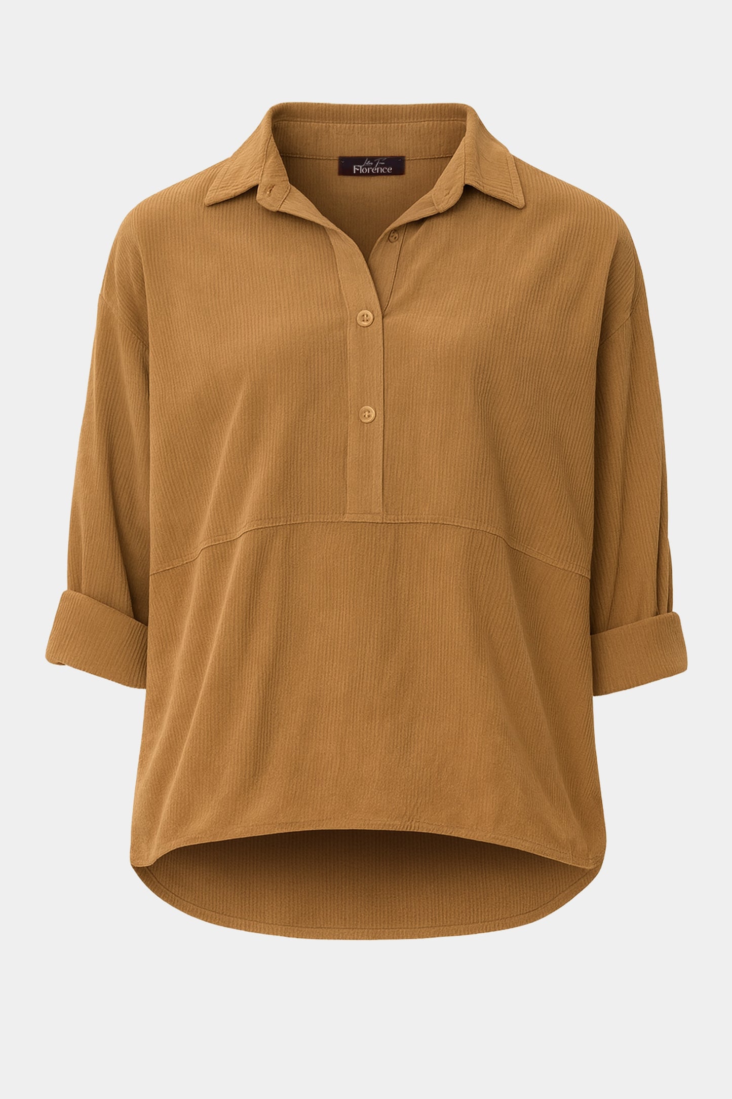 Cotton Corduroy Collar Blouse