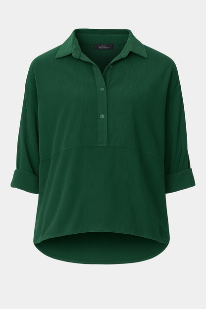 Cotton Corduroy Collar Blouse