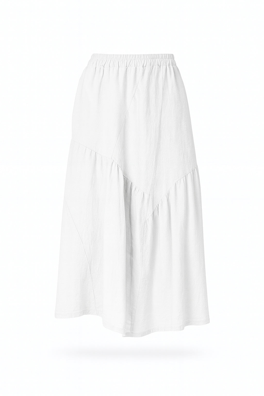 Linen Asymmetrical Panel Skirt