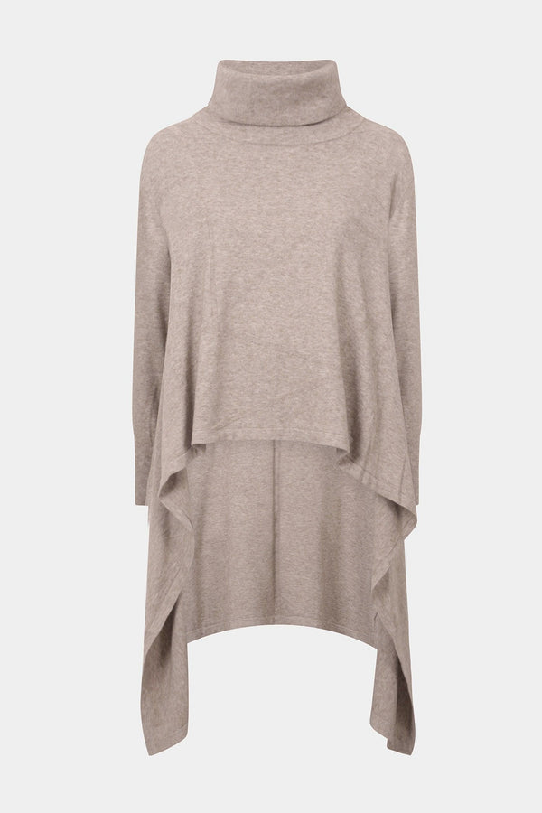 Cowl Neck Ribbon Detail Knit Tunic
