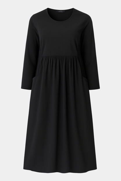 Cotton Corduroy Round Neck Dress