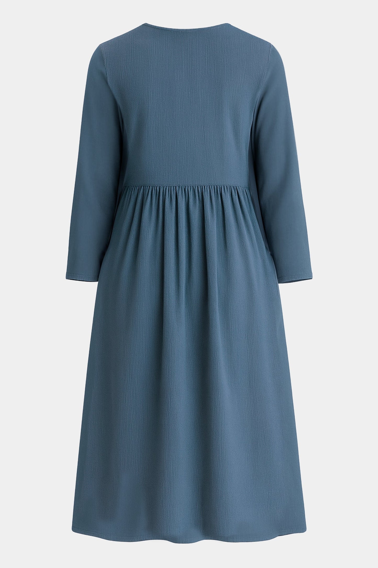 Cotton Corduroy Round Neck Dress