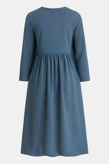 Cotton Corduroy Round Neck Dress