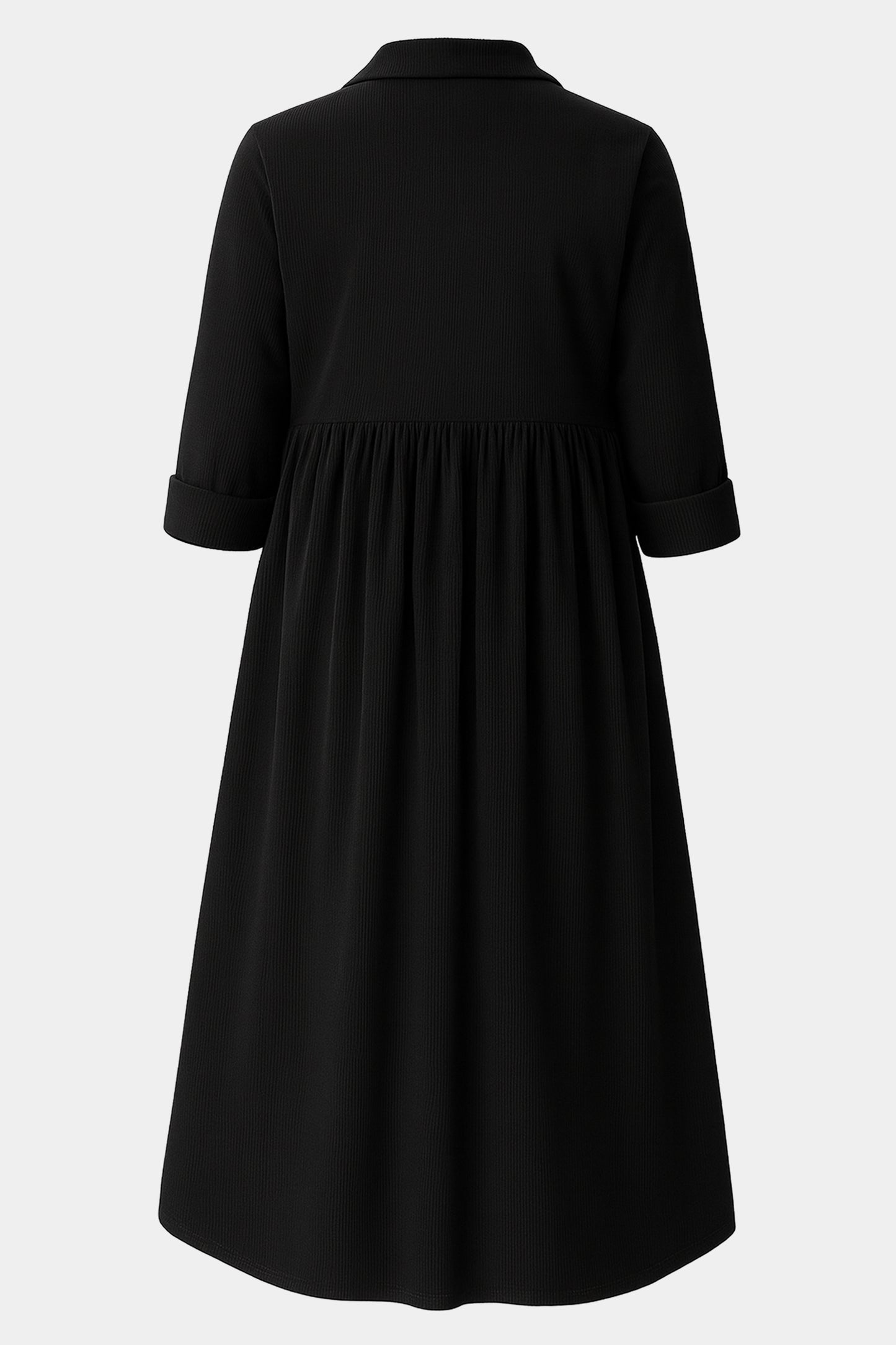 Cotton Corduroy Shirt Collar Dress
