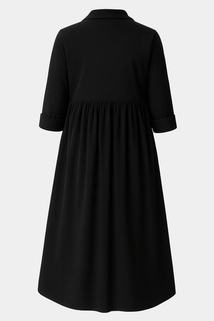 Cotton Corduroy Shirt Collar Dress