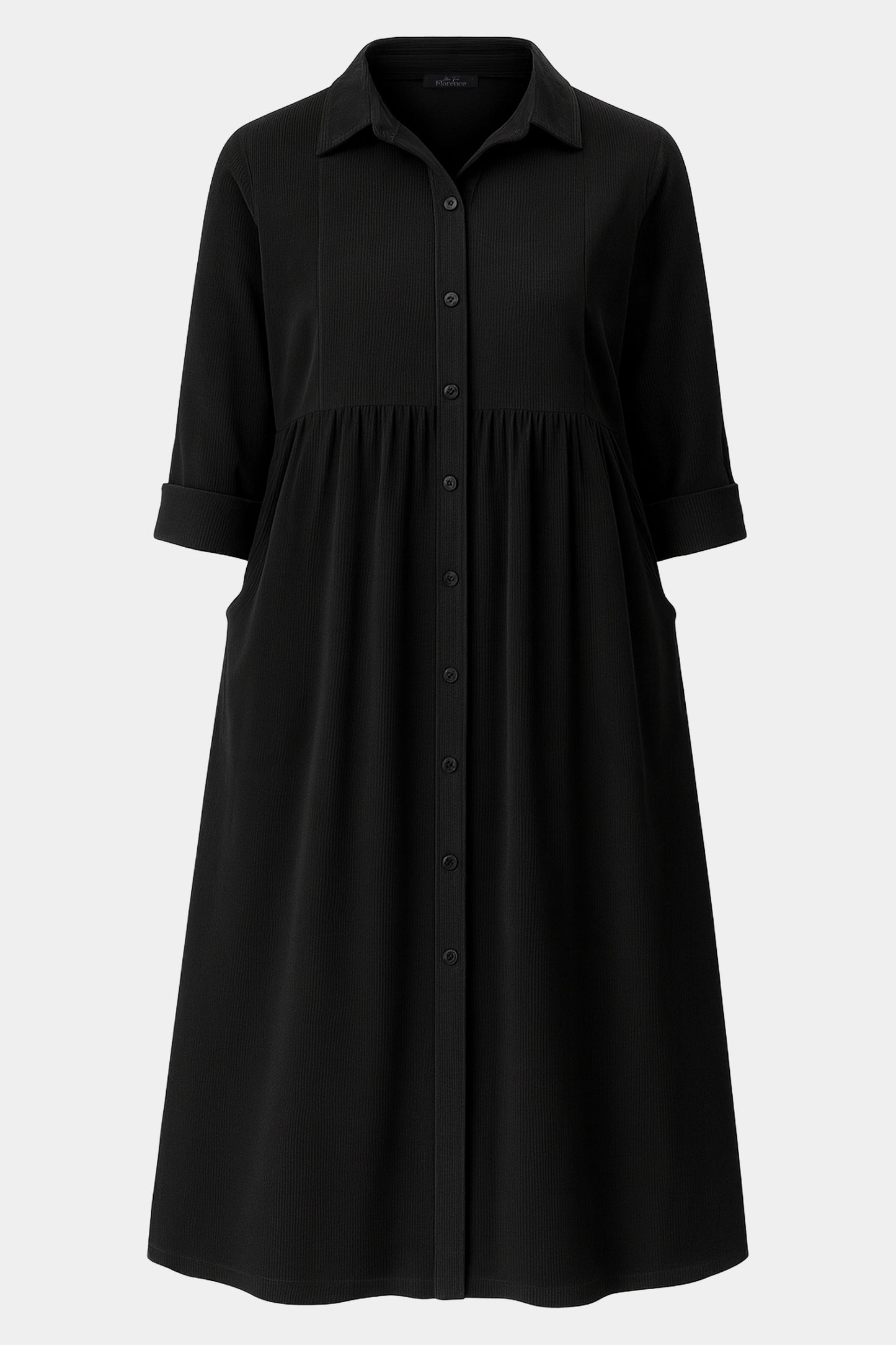 Cotton Corduroy Shirt Collar Dress