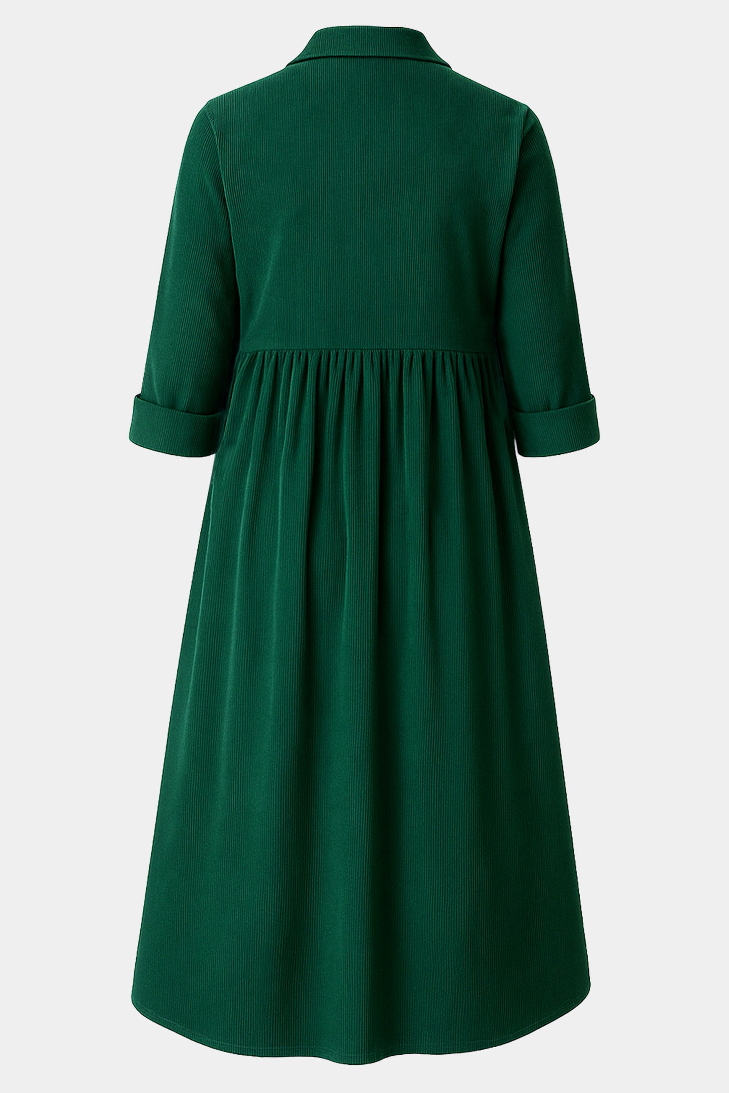 Cotton Corduroy Shirt Collar Dress