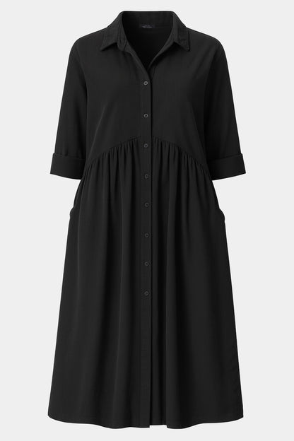 Cotton Corduroy Shirt Smock Dress