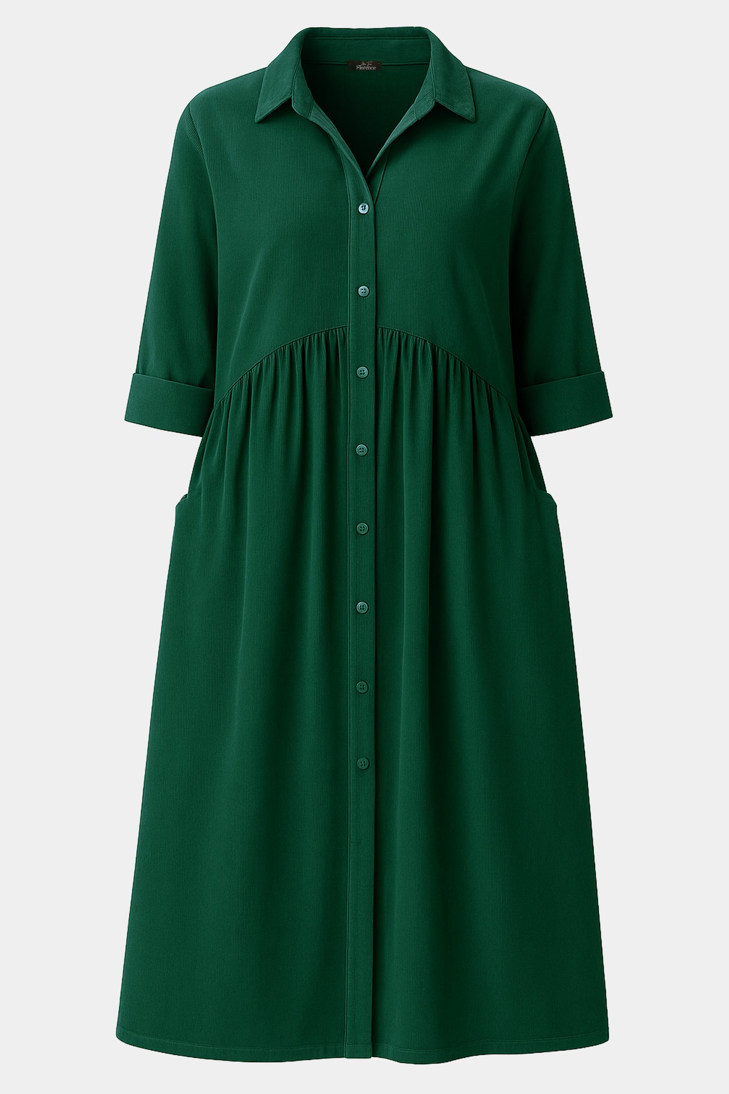 Cotton Corduroy Shirt Smock Dress
