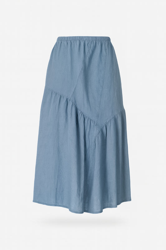 Linen Asymmetrical Panel Skirt