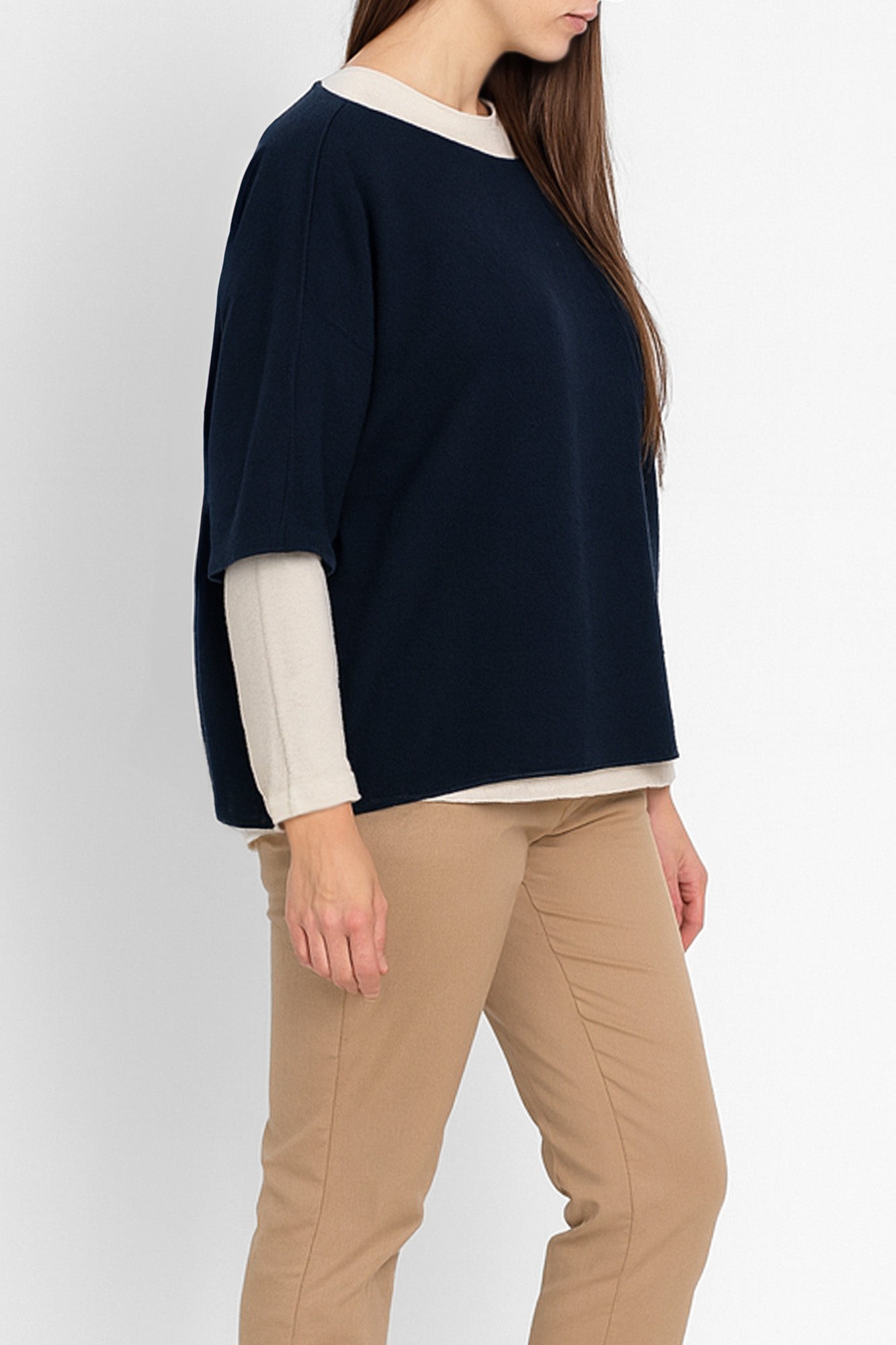 Cloud Two Round Neck 3/4 Sleeve Crop