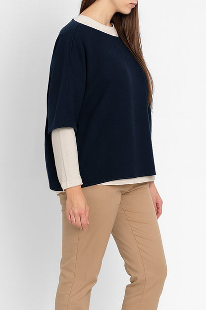 Cloud Two Round Neck 3/4 Sleeve Crop