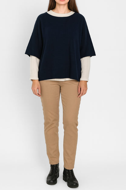 Cloud Two Round Neck 3/4 Sleeve Crop