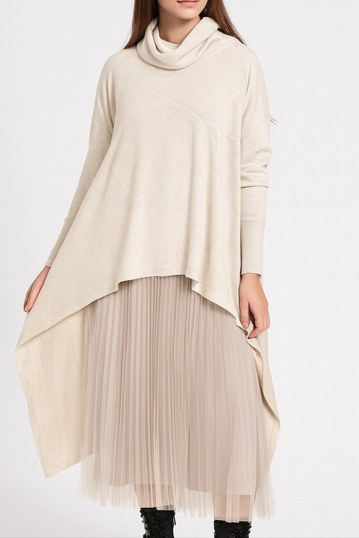 Ella Cowl Neck Ribbon Dress Set