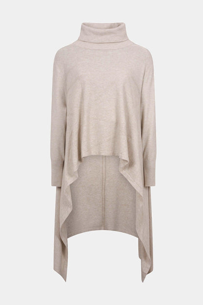 Cowl Neck Ribbon Detail Knit Tunic