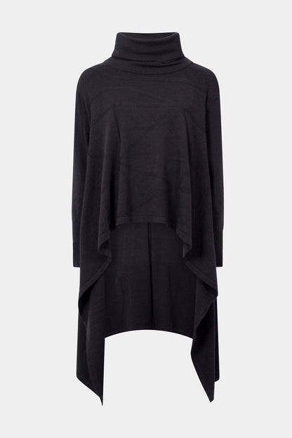 Cowl Neck Ribbon Detail Knit Tunic