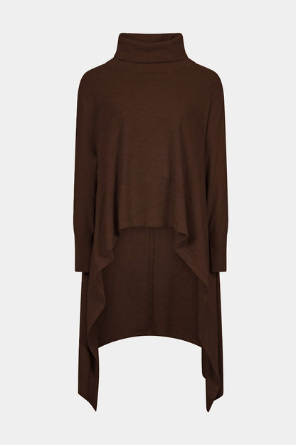 Cowl Neck Ribbon Detail Knit Tunic