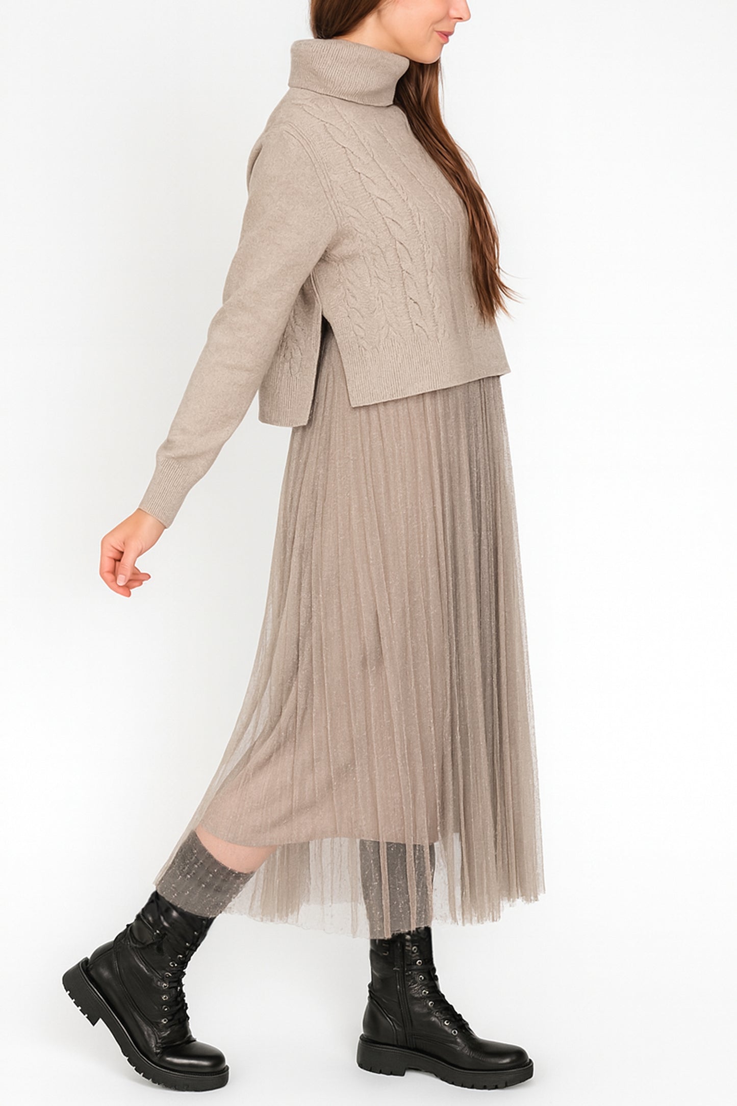Ivy Roll Neck Crop Dress Set
