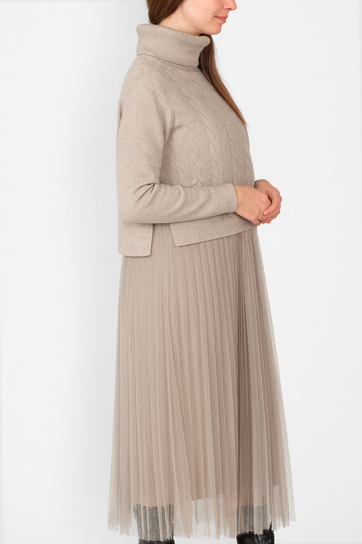 Ivy Roll Neck Crop Dress Set