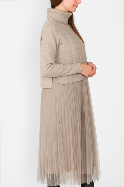 Ivy Roll Neck Crop Dress Set