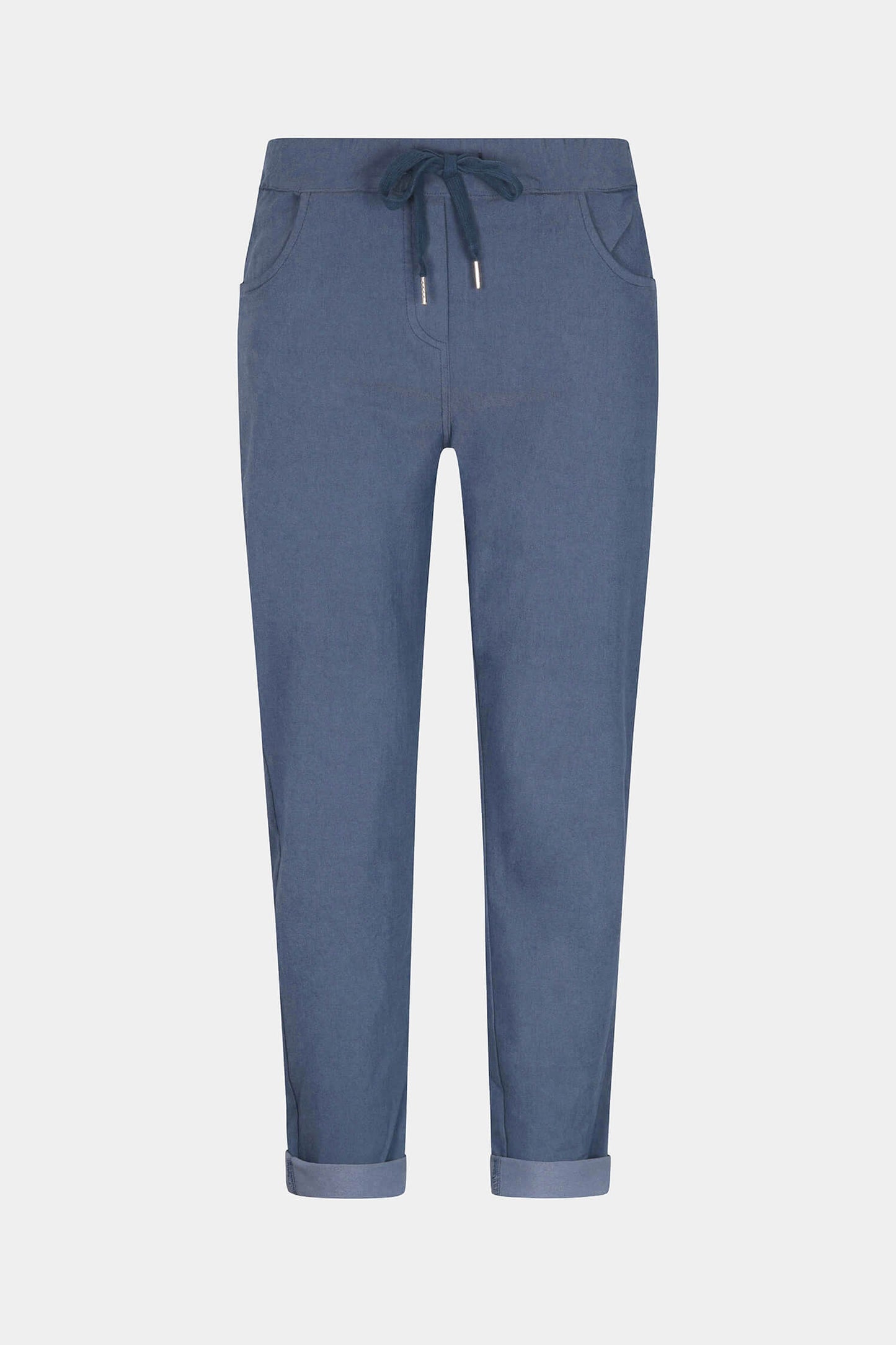 Tie-Waist Stretchy Winter-Weight Trousers