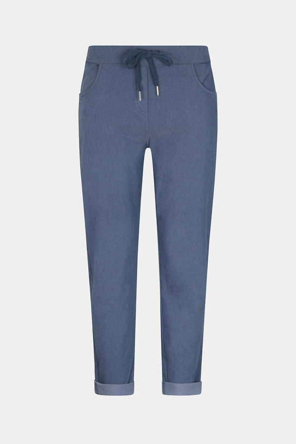 Tie-Waist Stretchy Winter-Weight Trousers