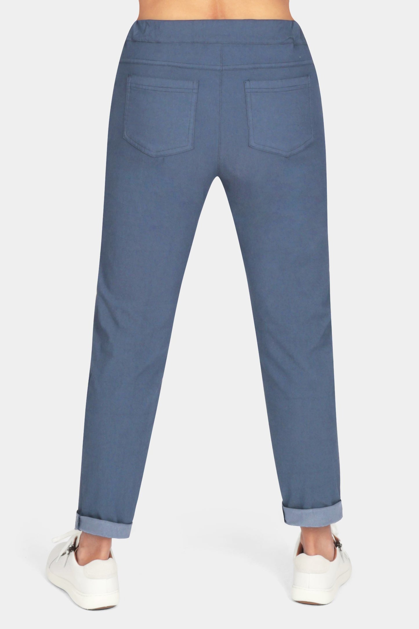 Tie-Waist Stretchy Winter-Weight Trousers