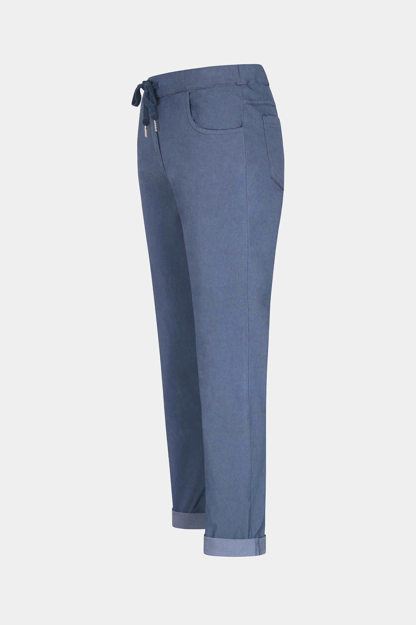 Tie-Waist Stretchy Winter-Weight Trousers