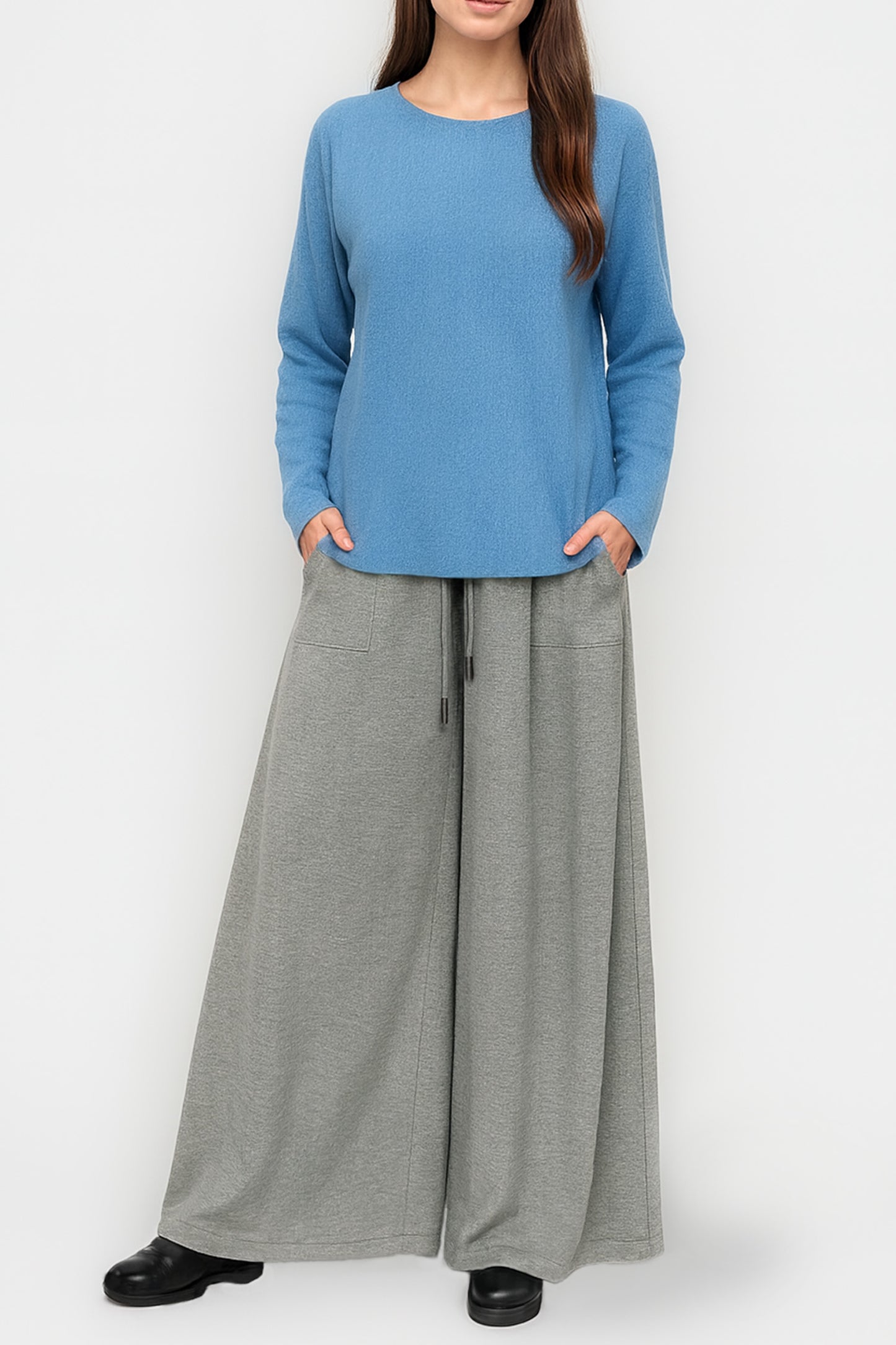 Italian Knitted Wide Leg Trousers
