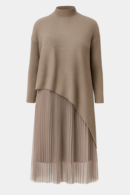 Thea High Neck Asymmetric Dress Set