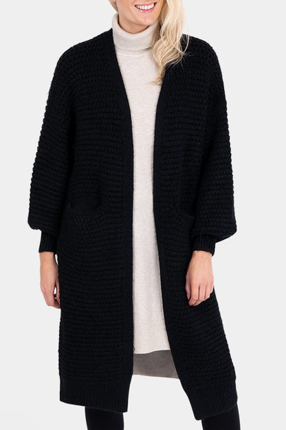 Tapered Sleeve Long Knit Coatigan