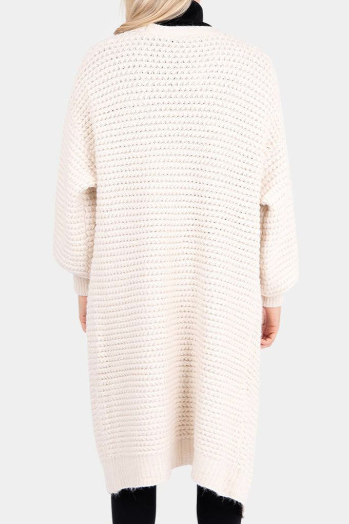 Tapered Sleeve Long Knit Coatigan