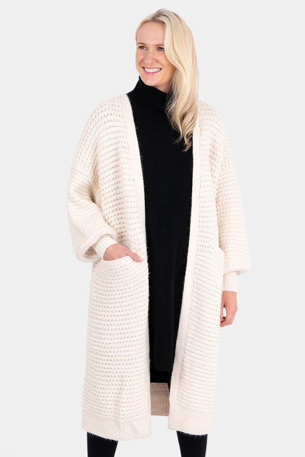Tapered Sleeve Long Knit Coatigan