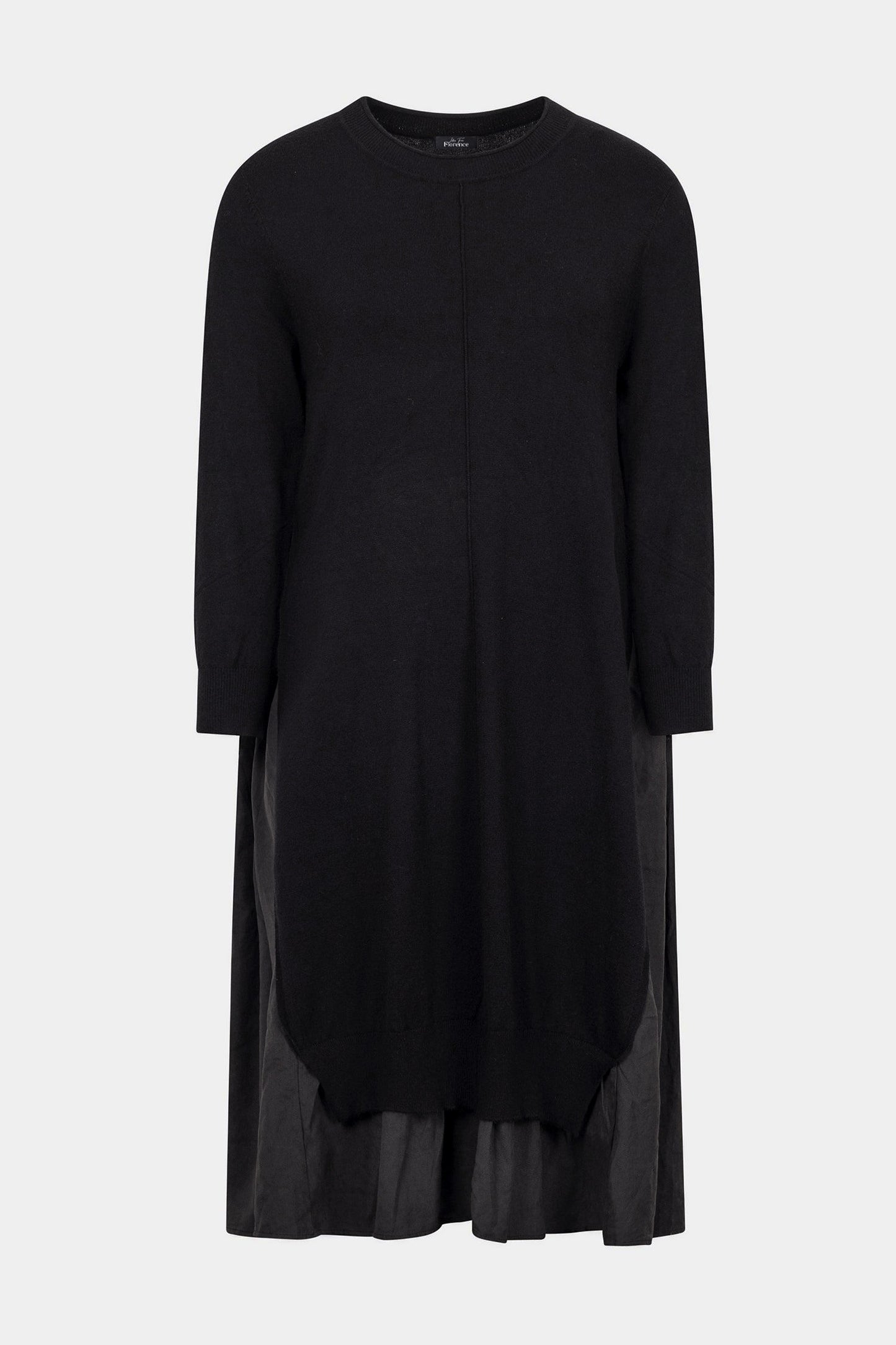 Round Neck Layered Knit Midi Dress