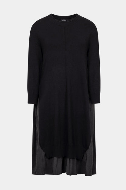 Round Neck Layered Knit Midi Dress