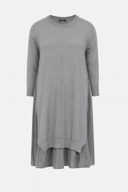 Round Neck Layered Knit Midi Dress