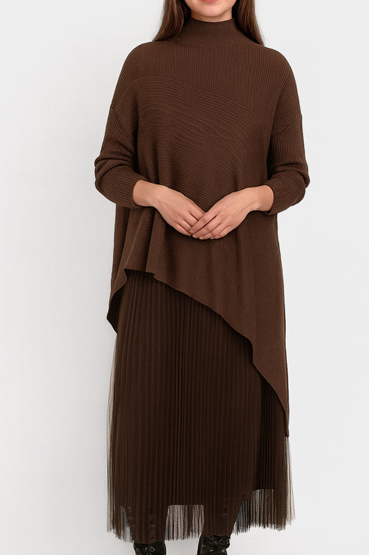 Thea High Neck Asymmetric Dress Set