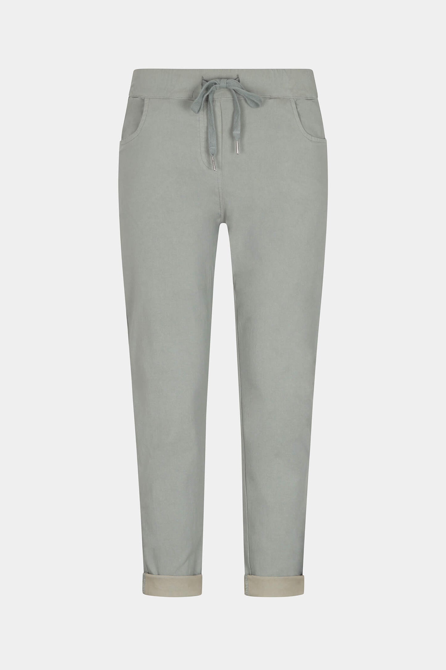 Tie-Waist Stretchy Winter-Weight Trousers