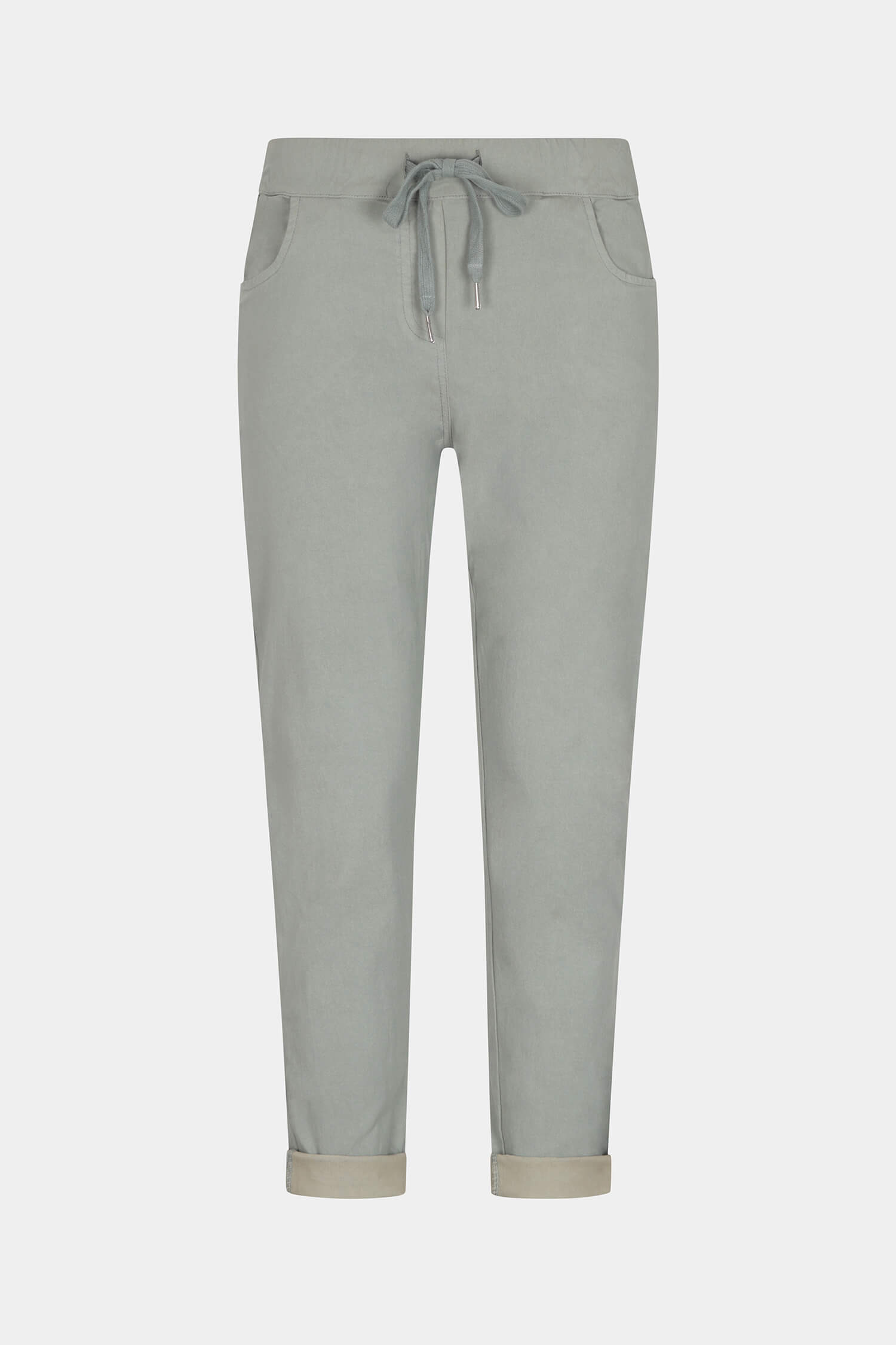 Tie-Waist Stretchy Winter-Weight Trousers