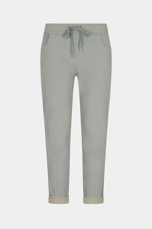 Tie-Waist Stretchy Winter-Weight Trousers