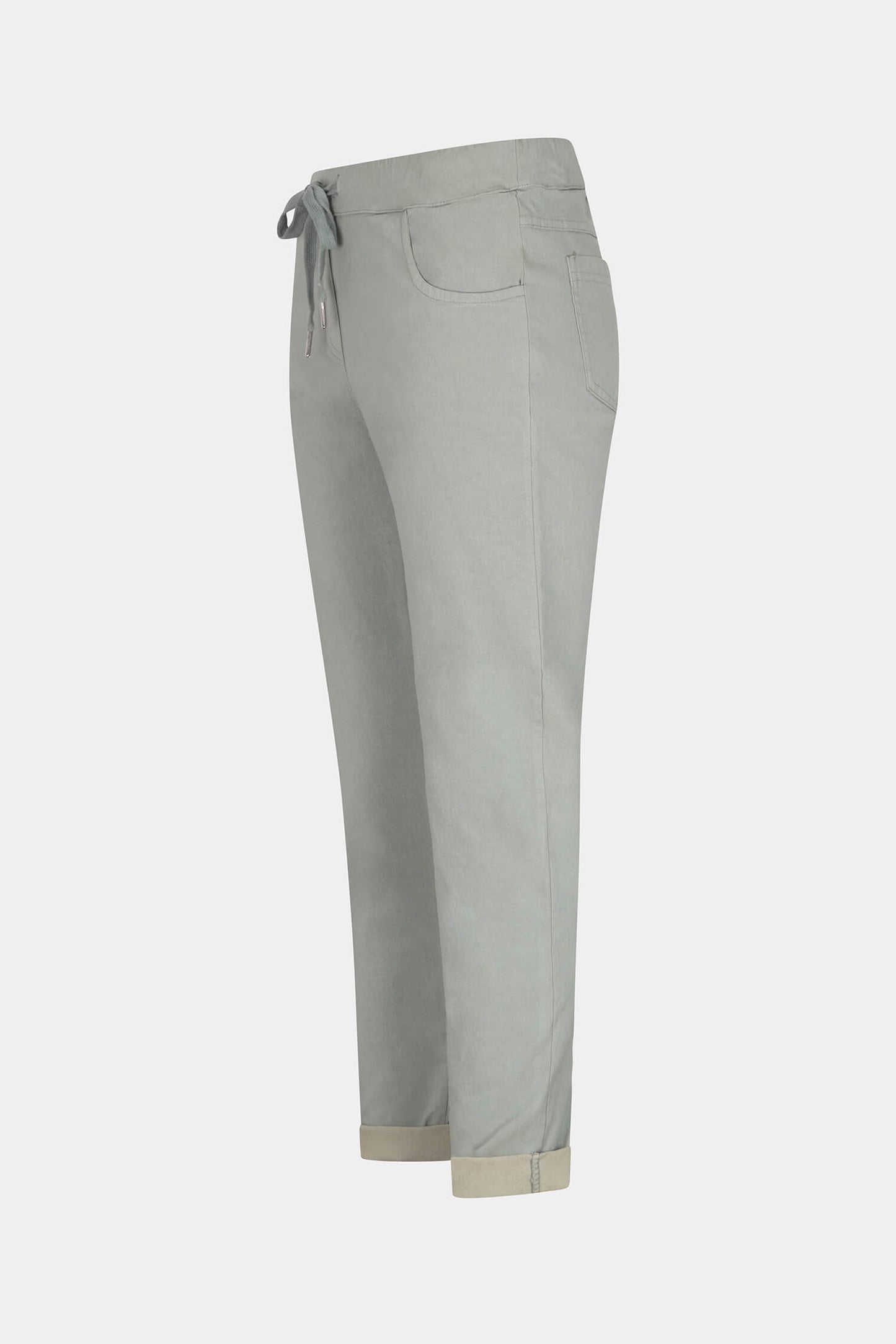 Tie-Waist Stretchy Winter-Weight Trousers