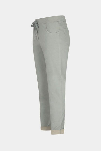 Tie-Waist Stretchy Winter-Weight Trousers
