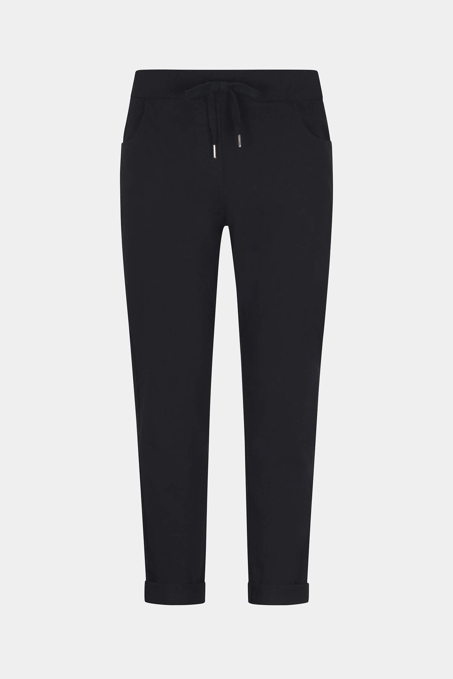 Tie-Waist Stretchy Winter-Weight Trousers