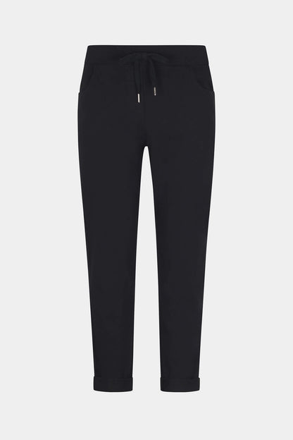 Tie-Waist Stretchy Winter-Weight Trousers