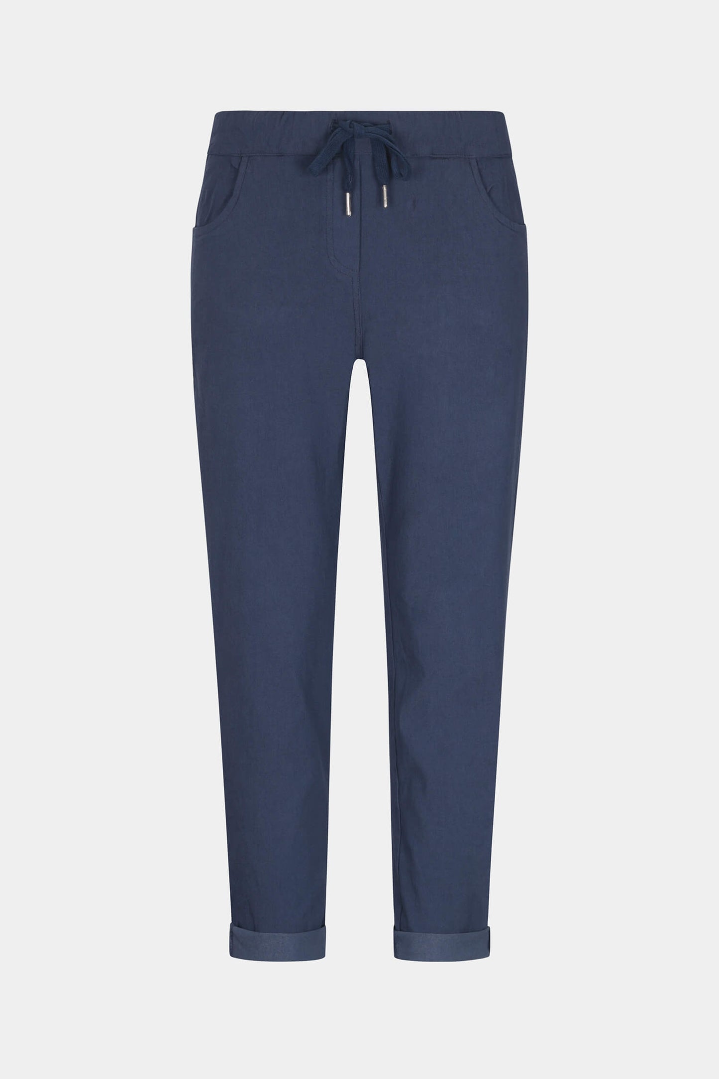 Tie-Waist Stretchy Winter-Weight Trousers