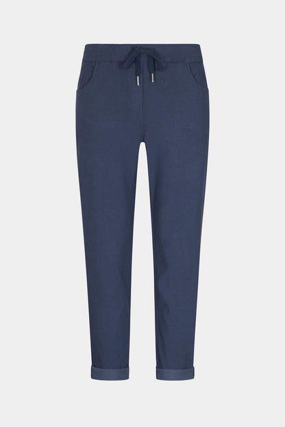 Tie-Waist Stretchy Winter-Weight Trousers