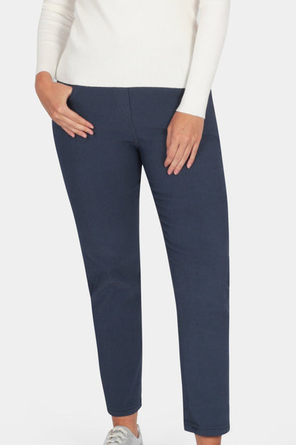 Tie-Waist Stretchy Winter-Weight Trousers